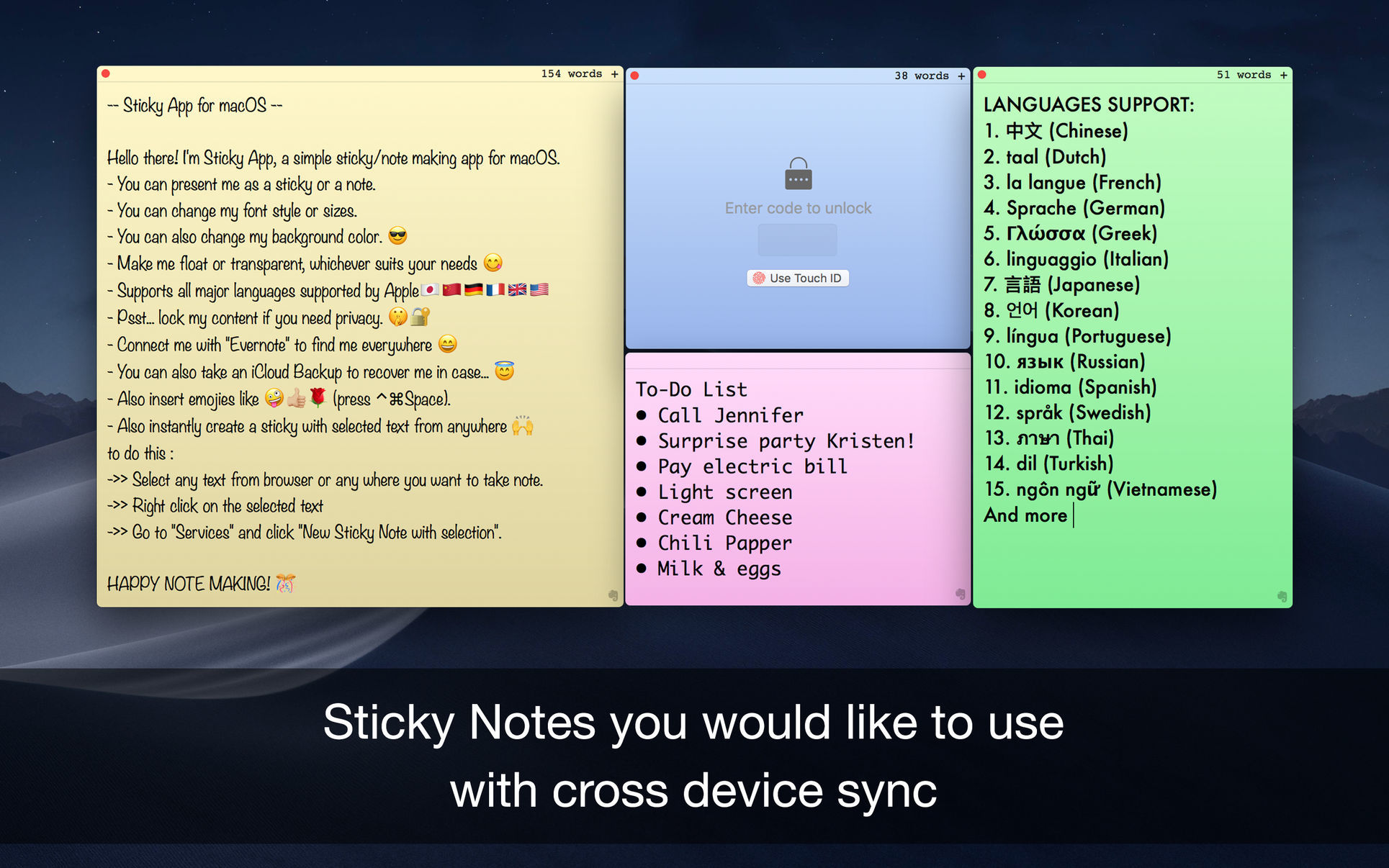Sticky note app for macbook